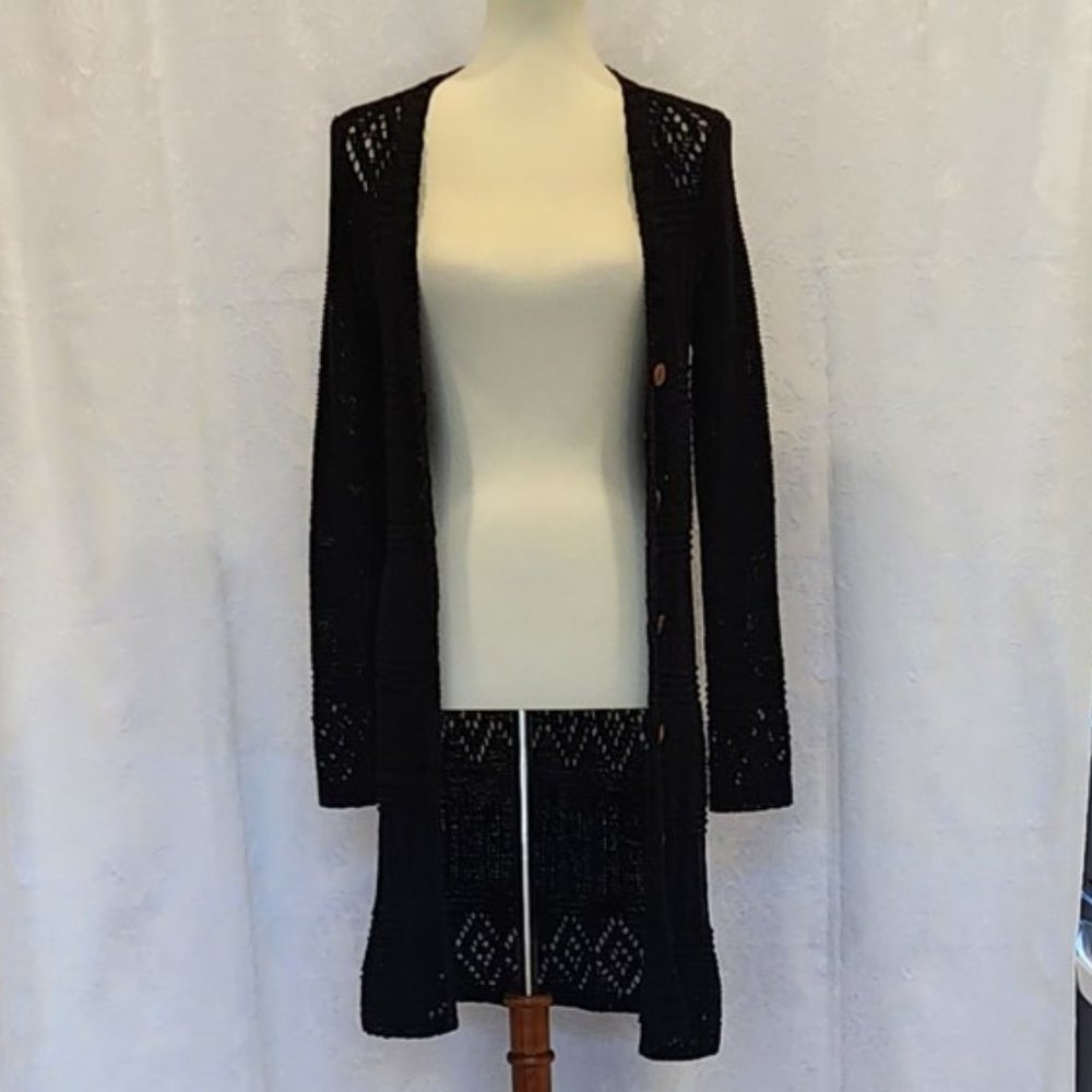 BCBG Maxazria Black Knit Sweater/Duster